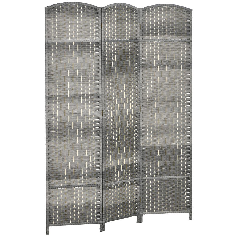 HOMCOM Paravent aus Holz, 3 Paneele, 135 x 180 cm, faltbarer Raumteiler für Wohnzimmer, Schlafzimmer, Zuhause, grau   Aosom von HOMCOM