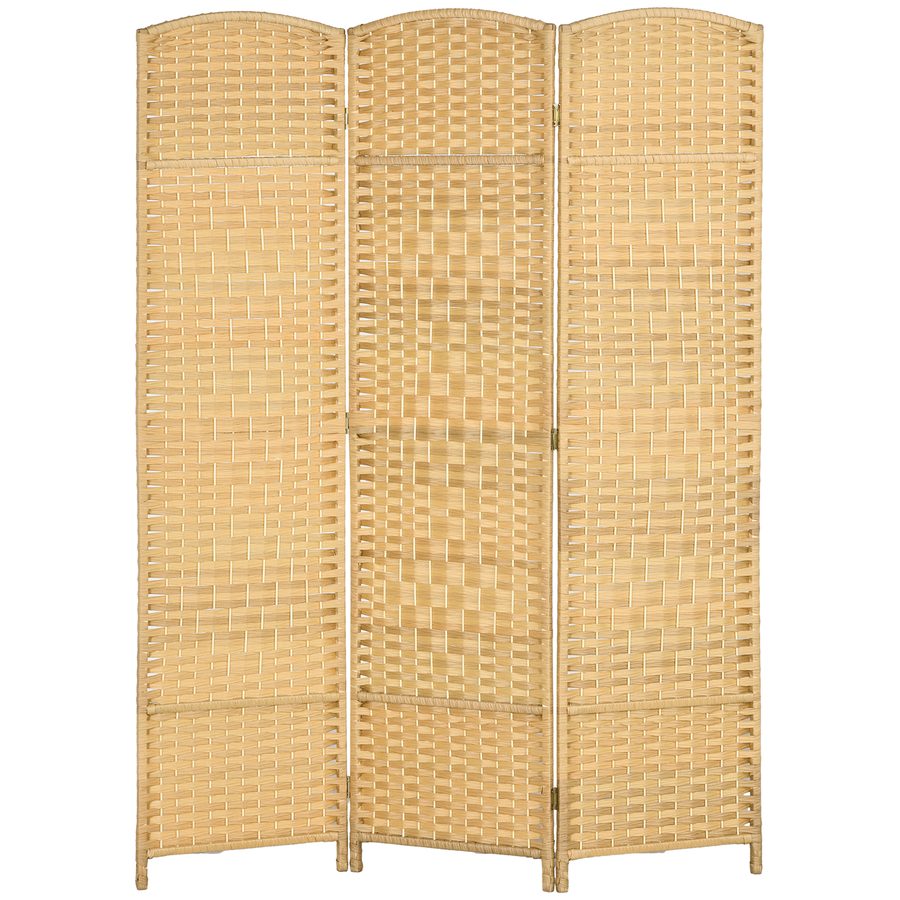 HOMCOM Innenraum-Paravent aus Holz, 3-teilig, 135 x 180 cm, faltbarer Raumteiler für Wohnzimmer, Schlafzimmer, Zuhause, Naturholz   Aosom von HOMCOM