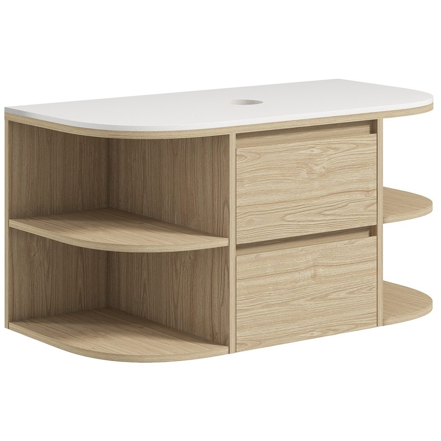 HOMCOM Badezimmer-Unterschrank mit hängendem Waschbecken, Waschtischunterbau, Wandmontage mit Soft-Close-Schubladen und Regalen - Maße 90B x 45T x 46H cm, Braun   Aosom von HOMCOM