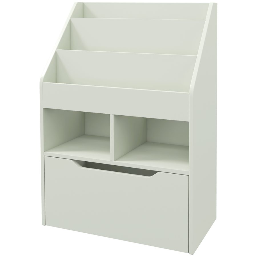 HOMCOM Bücherregal Regal Mehrzweck 3 Regale 2 Fächer Große Schublade in Hellgrün aus Holz   Aosom von HOMCOM