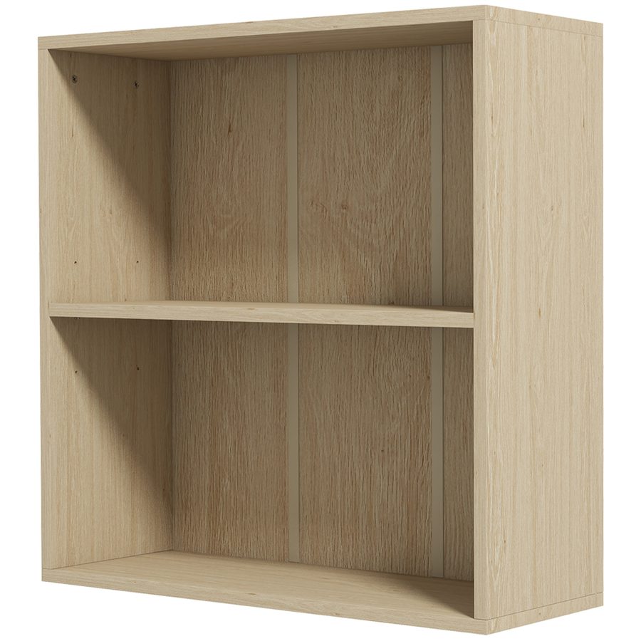 HOMCOM Bücherregal Aufbewahrungsregal mit 2 Fächern und verstellbarem Regal, Aufbewahrungsmöbel für Büro, Wohnzimmer, Schlafzimmer, 60 x 24 x 63 cm, Naturholzoptik   Aosom von HOMCOM