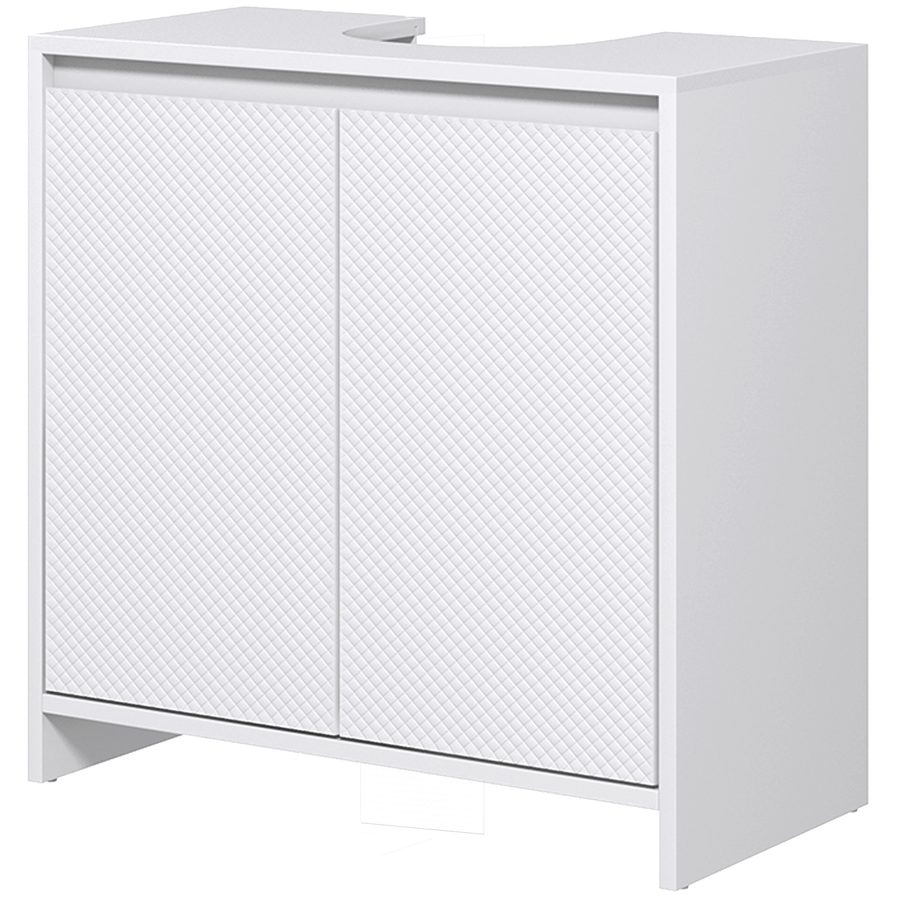 HOMCOM Waschtischunterschrank Badezimmermöbel 2 Türen mit verstellbarem Regal Aufbewahrungsschrank für Waschbecken 60 B x 30 T x 60 H cm Weiß   Aosom von HOMCOM