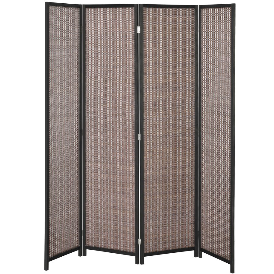HOMCOM Innenraum-Paravent aus Holz 4 Paneele 180 x 180 cm faltbarer Raumteiler Trennwand für Wohnzimmer Schlafzimmer Homeoffice, braun   Aosom von HOMCOM