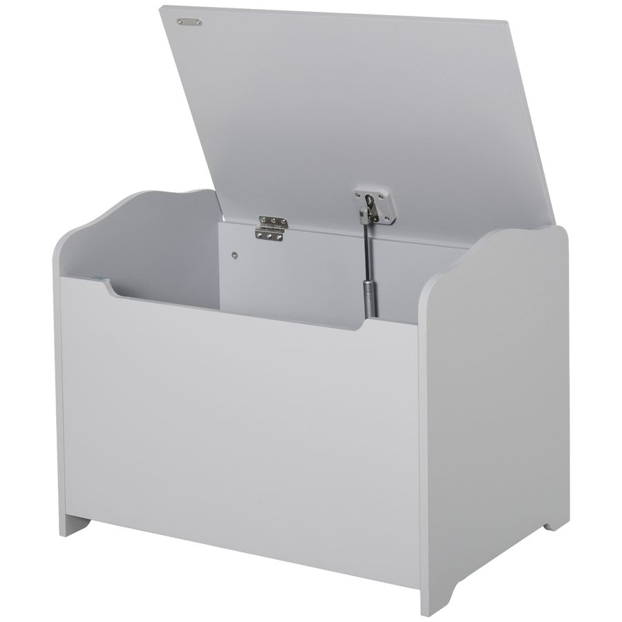 HOMCOM Spielzeugkasten für Kinder Aufbewahrungsbox Truhe 60L x 40B x 48H cm pneumatischer Abstützstand MDF Grau   Aosom von HOMCOM
