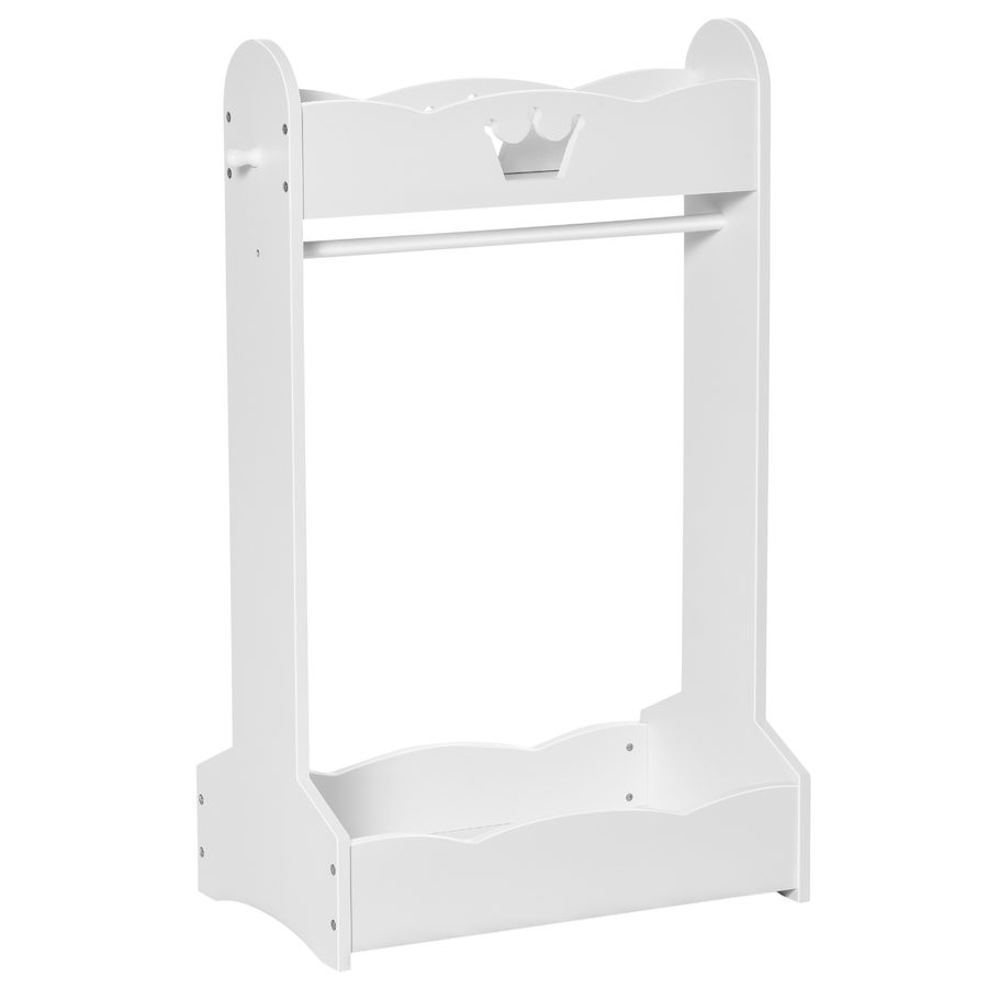 HOMCOM Kinder Kleiderständer Garderobenständer mit Kleiderstange für Kinderzimmer 3-8 Jahre, Weiß MDF Kiefernholz, 70,5x37x103 cm   Aosom.de von HOMCOM