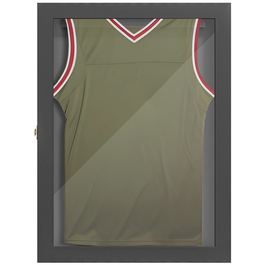 HOMCOM Frame Box T-Frame Rahmen für Trikot mit Acryltür Innenfutter aus Filz 60 x 6,5 x 80 cm Schwarz   Aosom von HOMCOM