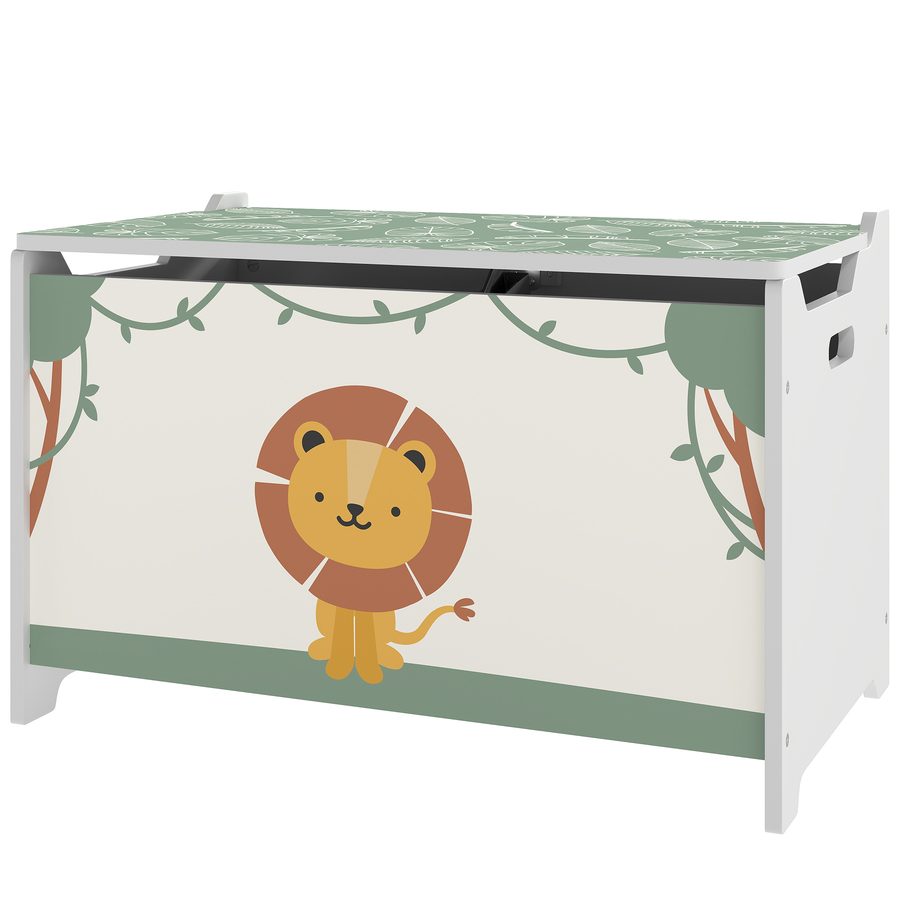 AIYAPLAY Spielzeug-Aufbewahrungsbox, 53L, Kinderspielzeugkiste, Spielzeugorganisator mit Klappdeckel, Gasdruckfeder für Jungen, Mädchen, Bücher, Kleidung im Kindergarten, Spielzimmer, Kinderzimmer, Grün   Aosom von AIYAPLAY