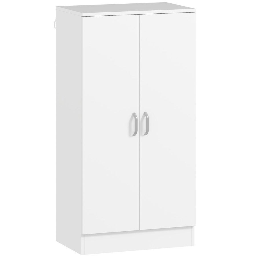 HOMCOM Schuhschrank mit 2 Türen, Schuhregal, Schuhaufbewahrung mit 6 Verstellbaren Ablagen Schuhkommode mit Soft-Close-Funktion für 14 Paar Schuhe 55 x 35 x 108 cm, Weiß   Aosom von HOMCOM