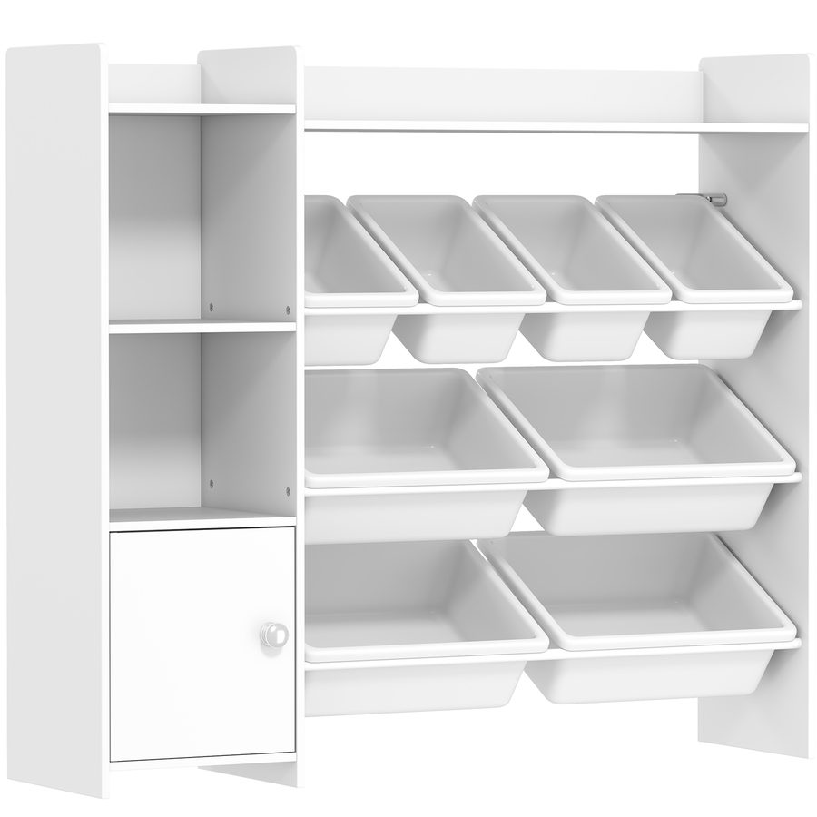 AIYAPLAY Aufbewahrungsmöbel für Kinder 3–8 Jahre, Spielzeugaufbewahrung mit 8 abnehmbaren Boxen, Regal, Schrank, für Kinderzimmer, Spielzimmer, Krippe, weiß   Aosom von AIYAPLAY