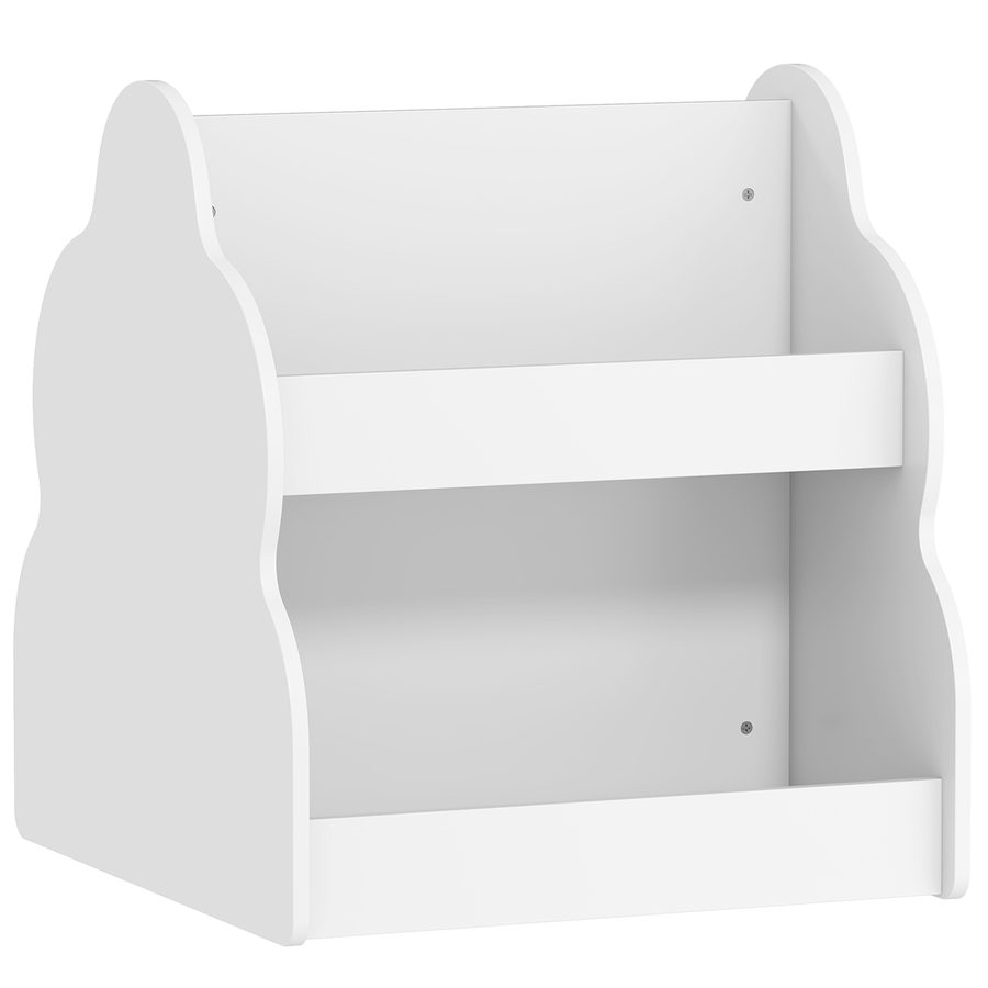 AIYAPLAY Kinderregal, Kinder-Bücherregal mit Rädern, 4 Regalen, 2-stöckiges Spielzeugregal für Kinderzimmer, Spielzimmer, Wohnzimmer, 54 x 50 x 56 cm, Weiß   Aosom von AIYAPLAY