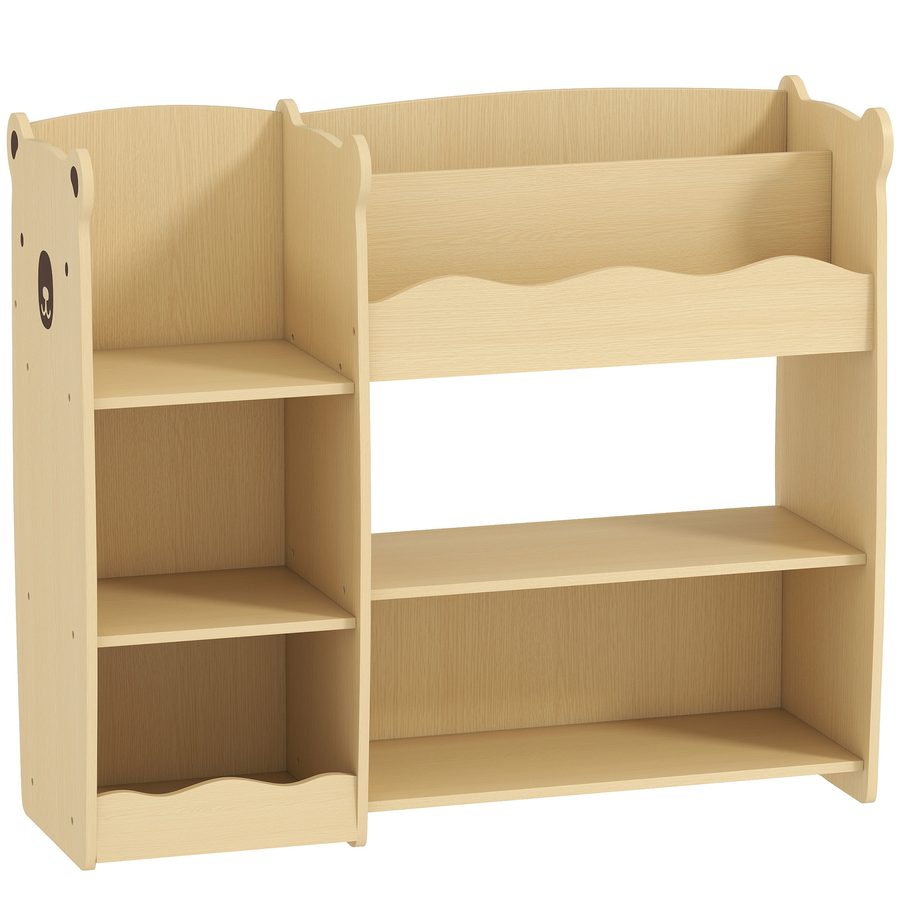 AIYAPLAY Aufbewahrungsmöbel für Kinder, 3-stufig, Spielzeugregal mit offenen Fächern, für Kinderzimmer, Kita, Spielzimmer, Naturholz   Aosom von AIYAPLAY