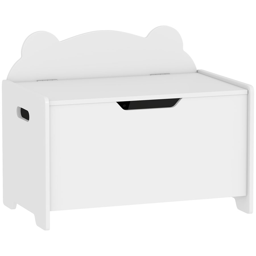 AIYAPLAY Spielzeugkiste für Kinder 3-8 Jahre, bärenförmig, Tragkraft 20 kg, Spielzeugtruhe aus MDF, 60x38x48 cm, Weiß   Aosom von AIYAPLAY