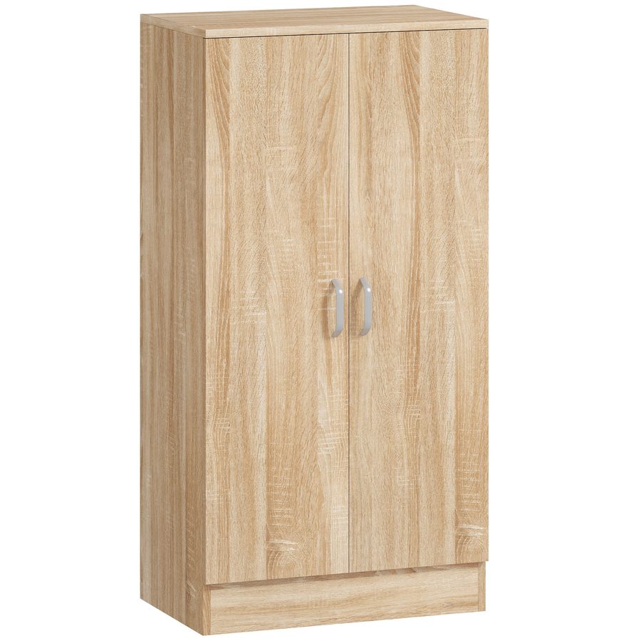 HOMCOM Schuhschrank mit 2 Türen, Schuhregal, Schuhaufbewahrung mit 6 Verstellbaren Ablagen Schuhkommode mit Soft-Close-Funktion für 14 Paar Schuhe 55 x 35 x 108 cm, Naturholz   Aosom von HOMCOM