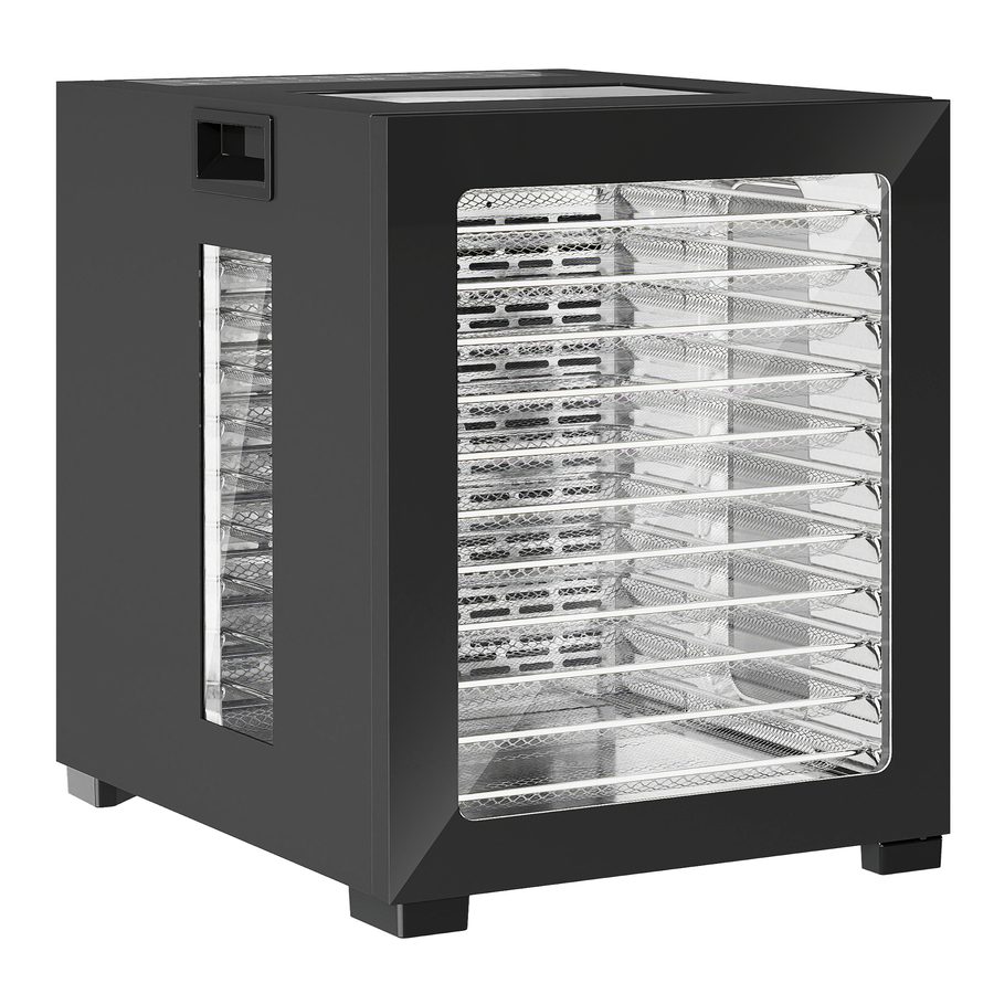 HOMCOM Dörrautomat Dörrgerät, 850 W, 40-70°C Temperaturregler, 48 Std. Timer, 12 Einlegefächer, Dehydrator Obsttrockner für Lebensmittel, Fleisch, Obst, Gemüse, Blumen   Aosom von HOMCOM