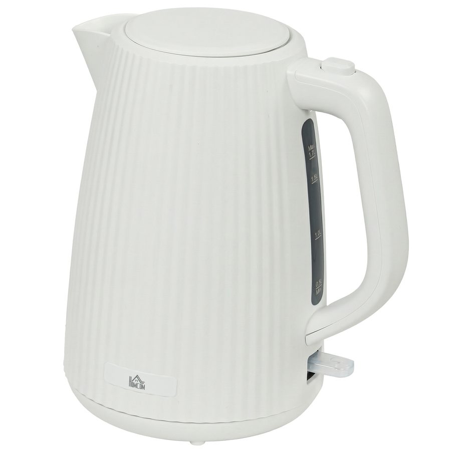 HOMCOM Wasserkocher 1,7 Liter 360° Basis Kalkfilter, Schnellkochfunktion, Trockengehschutz Abschaltautomatik 2200 W Kettle Cremeweiß   Aosom von HOMCOM
