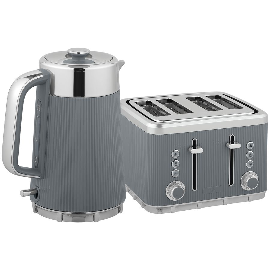 HOMCOM Wasserkocher Toaster Set 1,7L 2200W Schnell Wasserkocher mit Edelstahl-Innenraum, Kalkfilter, Kühl-Gefühl-Gehäuse, Thermostat 4 Scheiben Toaster mit 7 Bräunungsstufen, Krümelfach   Aosom von HOMCOM