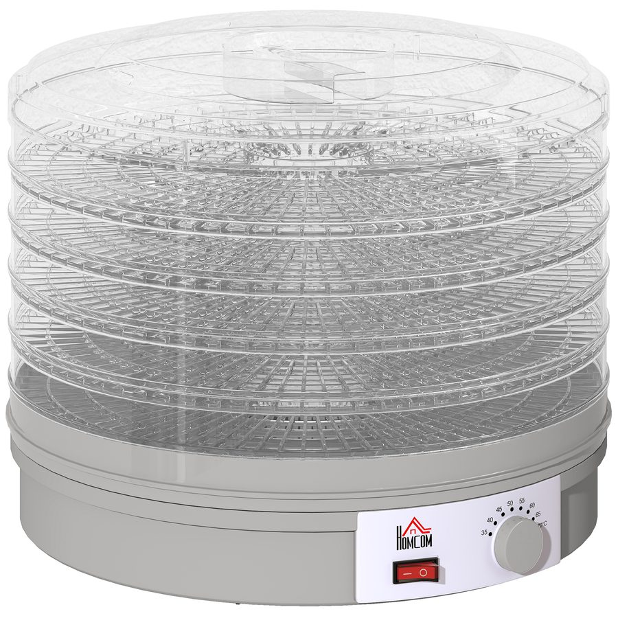 HOMCOM Dörrautomat Dörrgerät, 245 W, 35-70°C Temperaturregler, 5 Einlegefächer, Dehydrator für Lebensmittel, Obst, Fleisch, Gemüse, Blumen, BPA frei   Aosom von HOMCOM