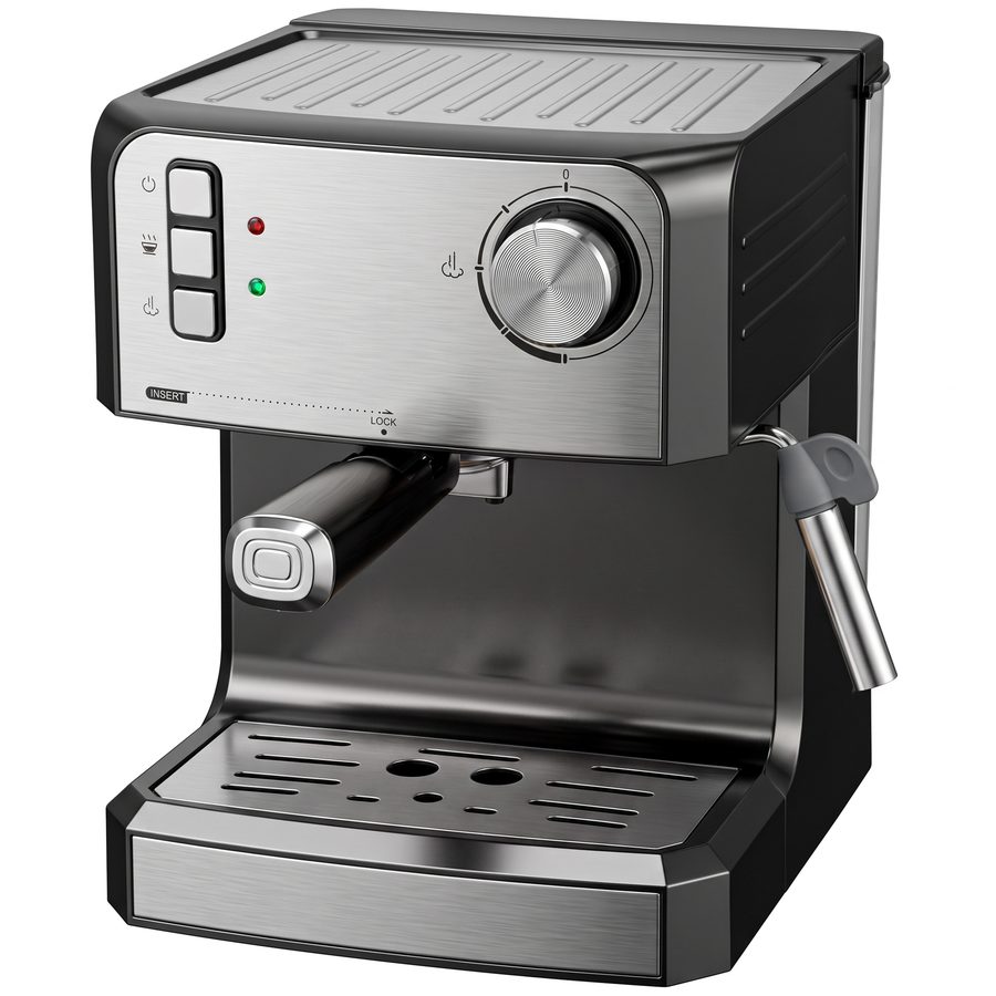 HOMCOM Espressomaschine mit Milchaufschäumdüse, 1,6-l-Wassertank, 850 W, halbautomatische 20-Bar-Kaffeemaschine für Latte & Cappuccino, mit Doppelshot, Heißwasserfunktion und Tassenwärmer, Schwarz   Aosom von HOMCOM