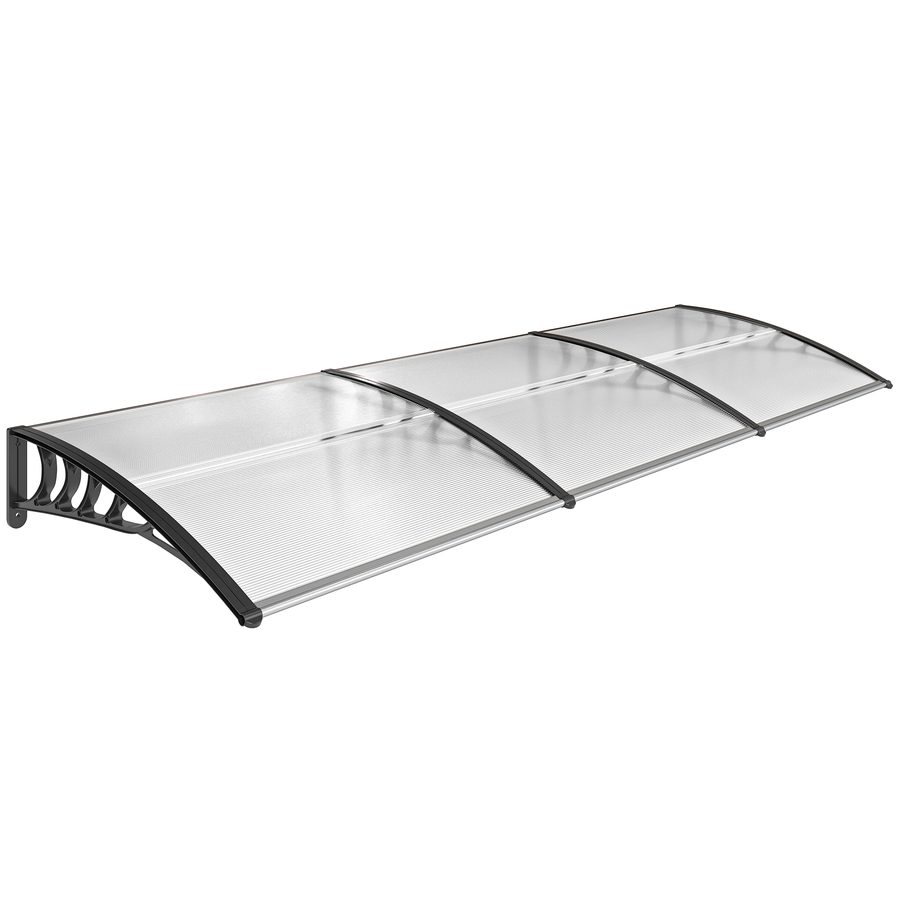 Outsunny Vordach für Haustür Überdachung 90 x 295 cm, Pultbogenvordach mit UV-Schutz, Haustürdach Sonnenschutz aus Polycarbonat Regenschutz   Aosom von Outsunny