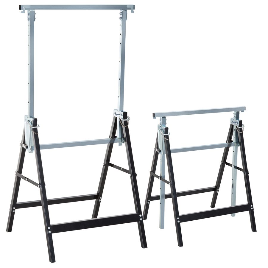 HOMCOM 2 x Gerüstbock Unterstellbock Klappbock höhenverstellbar bis 200kg aus Stahl Schwarz 68 x 58 x 80-130 cm für Bauarbeiten & Heimwerker   Aosom.de von HOMCOM