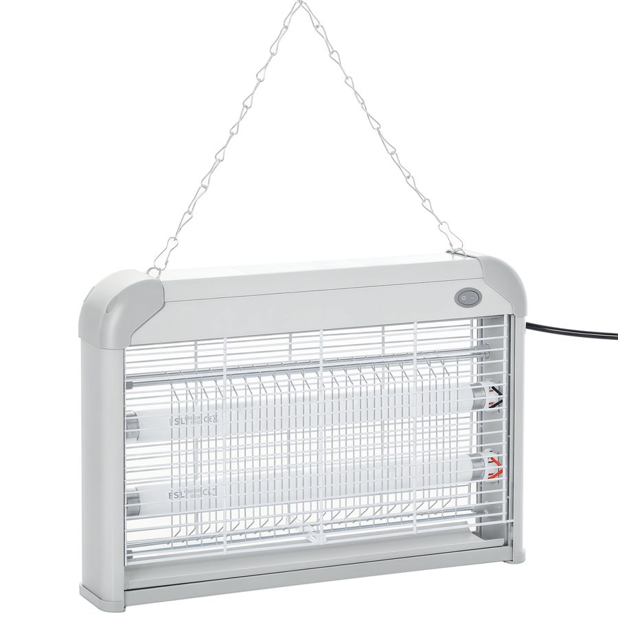 Outsunny Insektenvernichter Mückenlampe Schutzgitter LED 60 m² abnehmbares Tablett Zuhause Restaurant Geschäfte Schulen 20W   Aosom von Outsunny