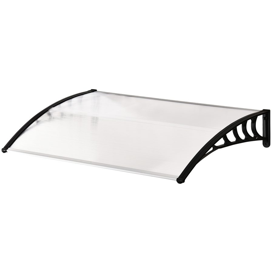 Outsunny Vordach Haustür Überdachung Pultbogenvordach 90x150cm aus Polycarbonat mit UV-Schutz in Weiß für optimalen Wetterschutz   Aosom.de von Outsunny