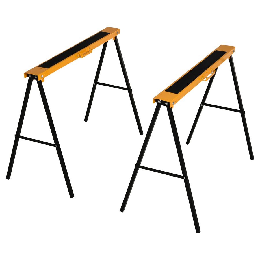 HOMCOM Arbeitsbock Sägepferd Unterstellbock klappbar rutschfest aus Stahl in Orange und Schwarz 99,5 x 50 x 78 cm mit 125 kg Belastbarkeit   Aosom.de von HOMCOM