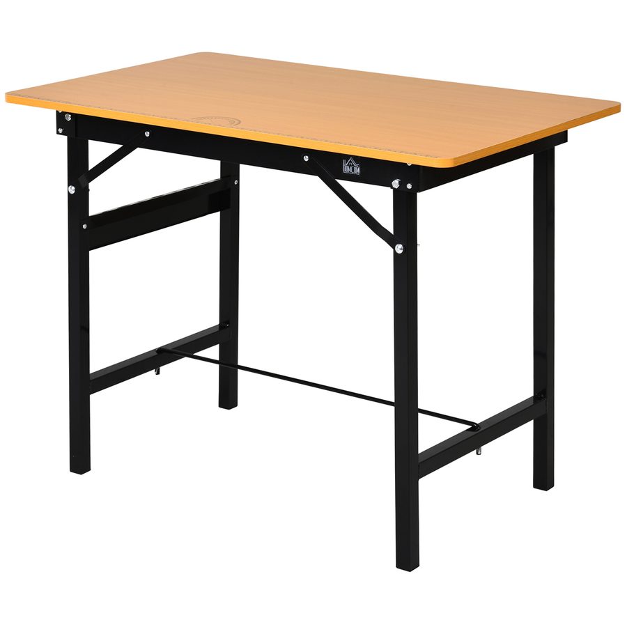 HOMCOM Werkbank Werktisch Arbeitstisch  Klapptisch Arbeitsplatte zusammenklappbar Stahl, MDF Gelb+Schwarz 100 x 60 x 75,5 cm   Aosom von HOMCOM