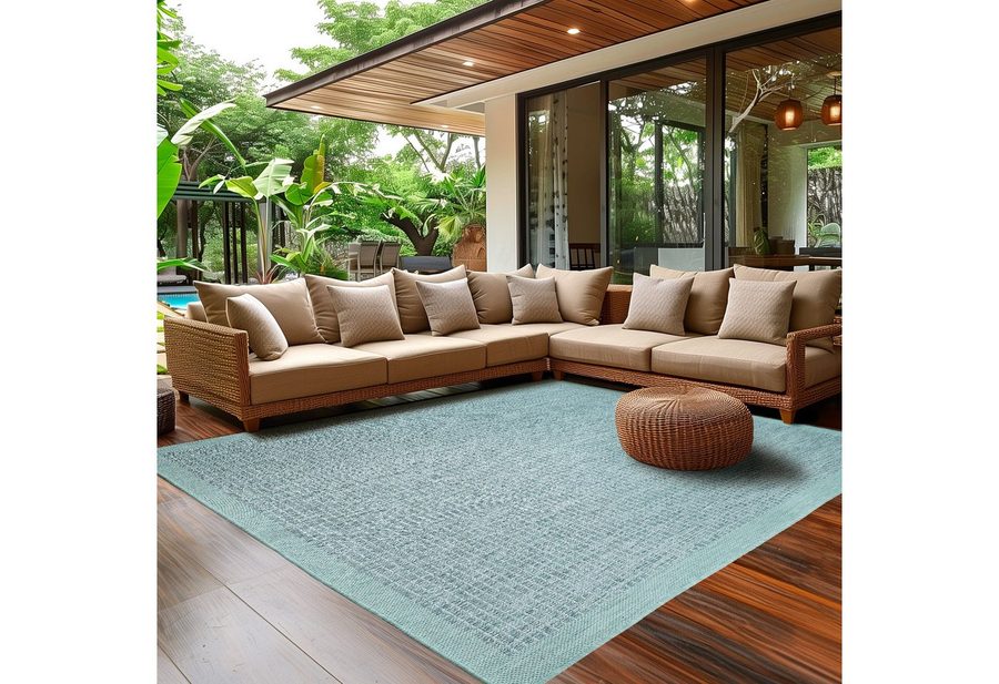SIMPEX24 Outdoorteppich Unicolor, Rechteckig, Höhe: 3 mm, Teppich Wetterfest Waschbar Balkon, Garten, Terrasse und Küchenteppich von SIMPEX24