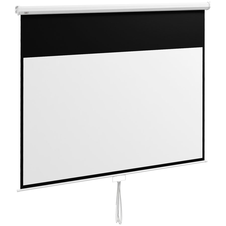 HOMCOM Projektionsleinwand 254 cm, Projektorleinwand für Heimkino, 16:9, 4K HD, Wand- oder Deckenmontage, 236,8 x 8 x 158 cm, weiß   Aosom von HOMCOM