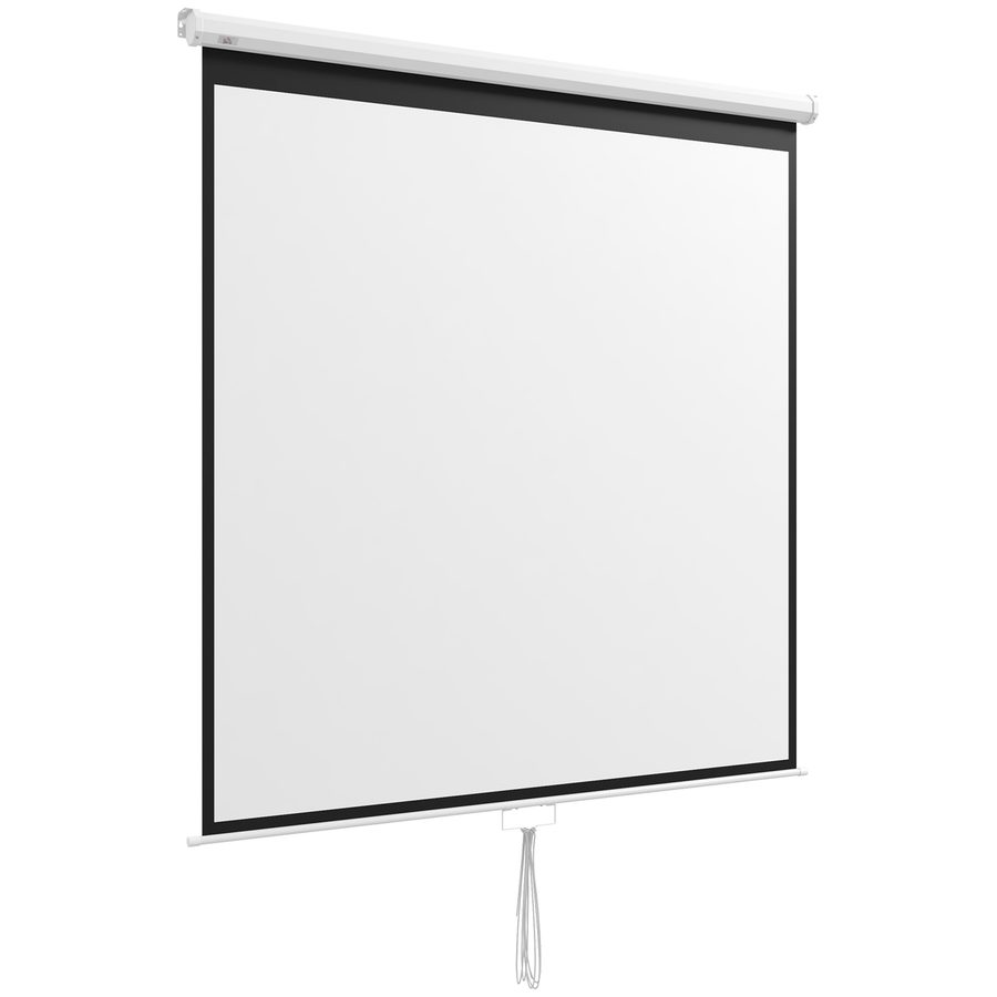 HOMCOM Beamer Leinwand 178 x 178 cm 99 Zoll 1:1 HD 4K Projektionsleinwand Rollo-Leinwand für Heimkino Büro-Präsentationen   Aosom von HOMCOM