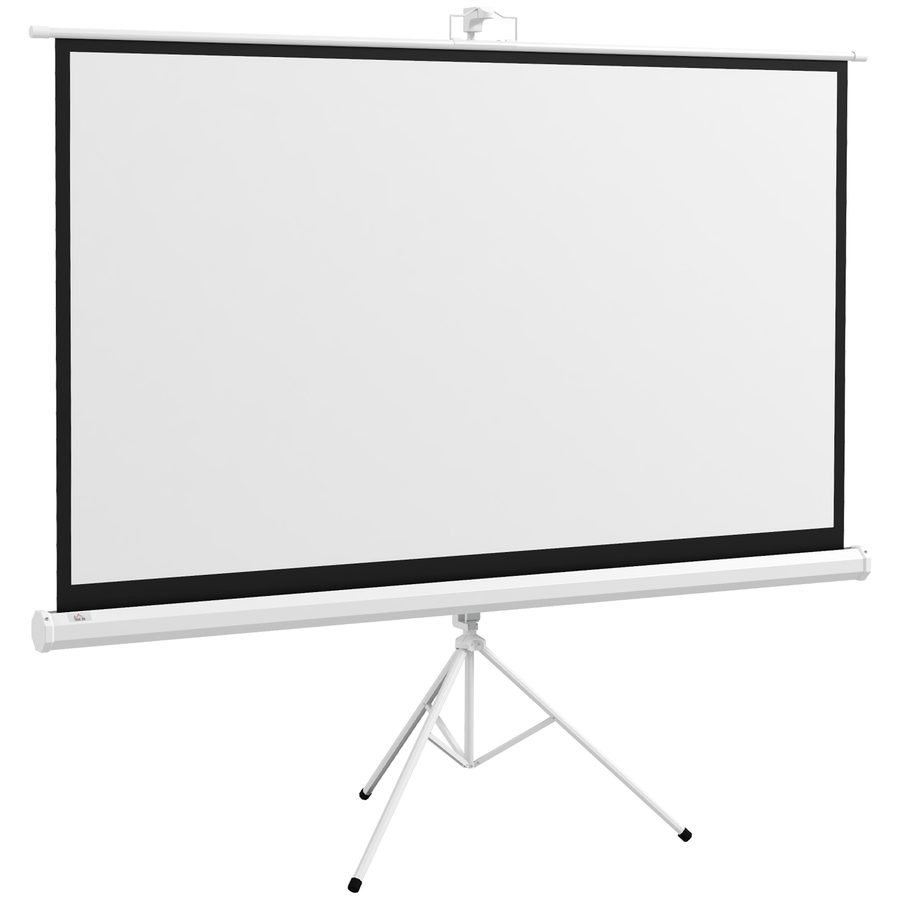 HOMCOM Beamer Leinwand mit Stativ 186 x 105 cm 84 Zoll 16:9 HD 4K Projektionsleinwand Rollo-Leinwand für Heimkino Büro-Präsentationen   Aosom von HOMCOM