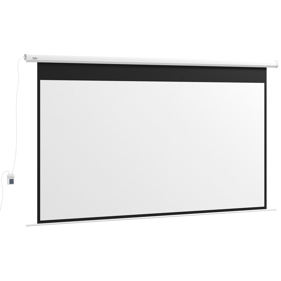 HOMCOM Elektrische Beamer-Leinwand 266 x 149 cm 16:9 mit Fernbedienung für Heimkino & Präsentationen, Metall, Weiß   Aosom.de von HOMCOM