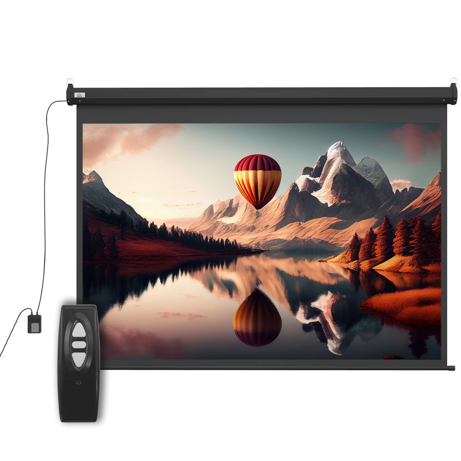 HOMCOM Beamer Leinwand 203 x 152 cm 100 Zoll 4:3 HD 4K Projektionsleinwand Elektrische Motor Leinwand mit Fernbedienung für Heimkino oder Präsentationen Schwarz   Aosom von HOMCOM