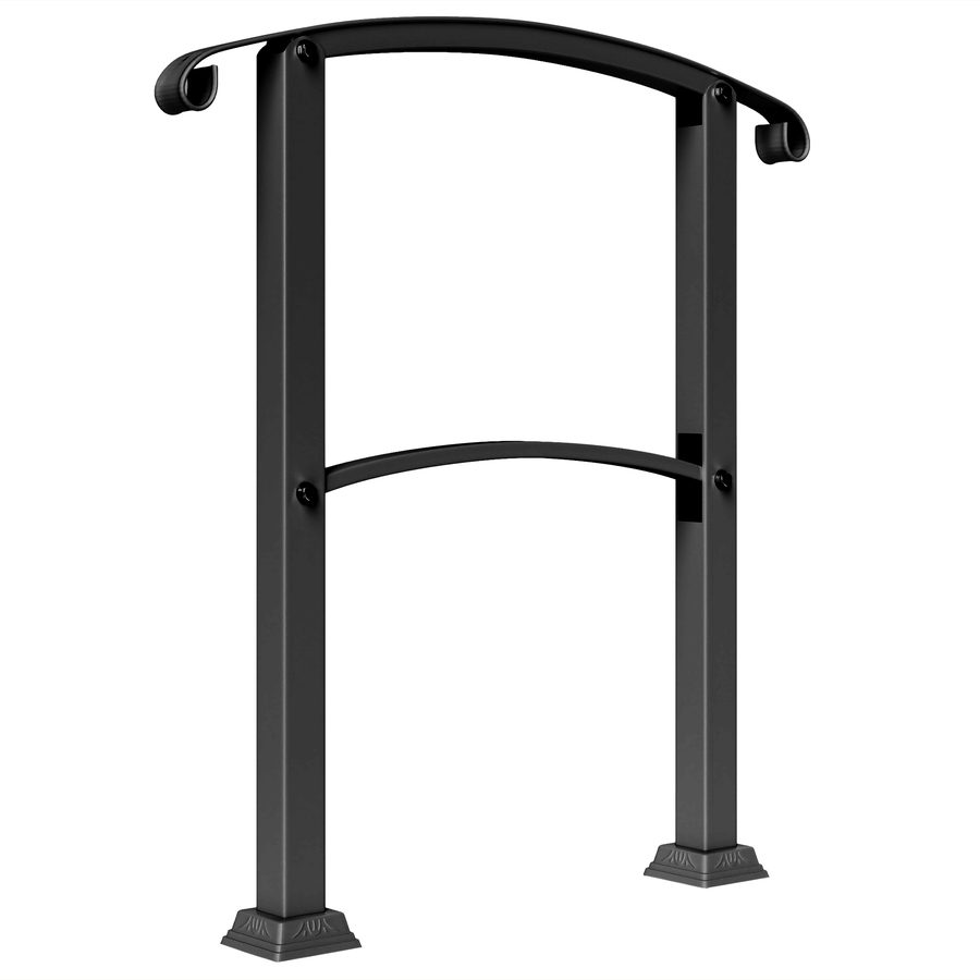 Outsunny Treppengeländer 1 bis 3 Stufen, Geländer für Treppe, verstellbar 0-45°, Treppenhandlauf, mit Montagesatz, Kapazität 30 kg, Schwarz   Aosom von Outsunny