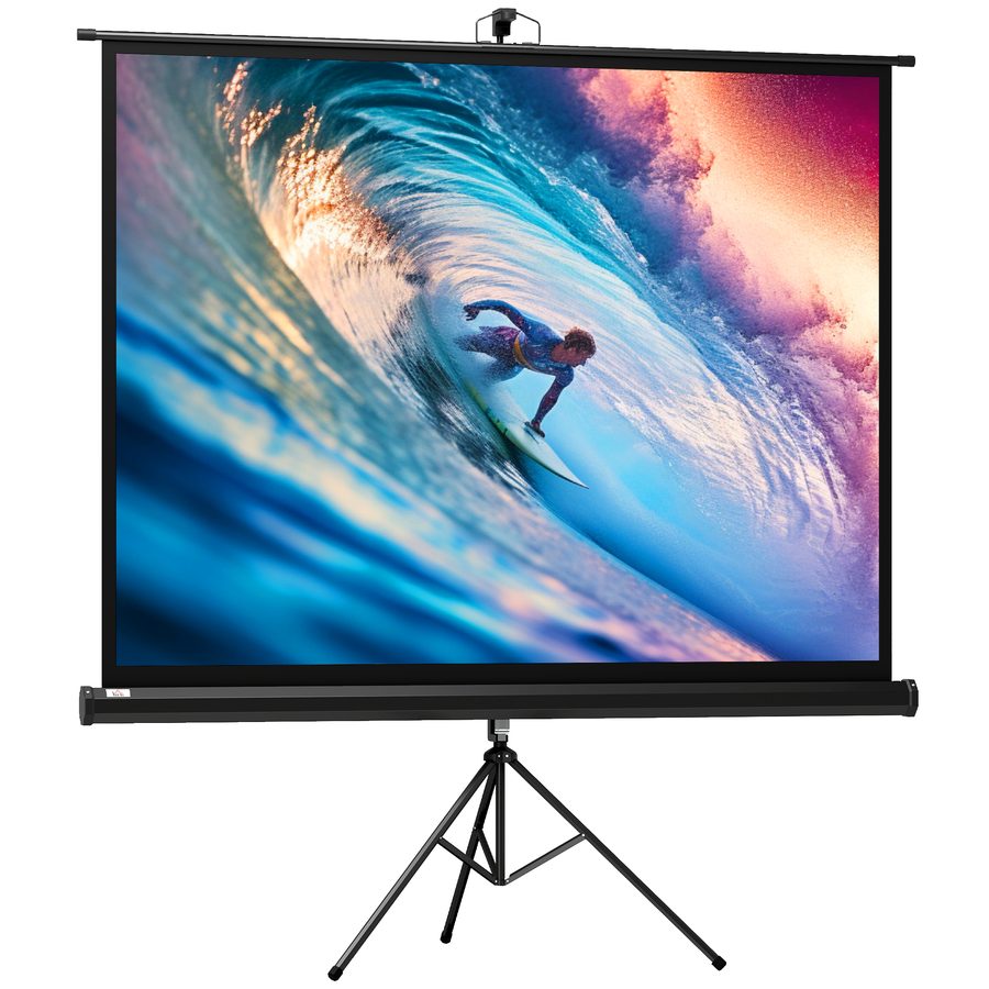 HOMCOM Beamer Leinwand mit Stativ 84 Zoll 4:3 Tragbar Projektor Leinwand Faltbare Stativ-Leinwände für Heimkino, Camping   Aosom von HOMCOM