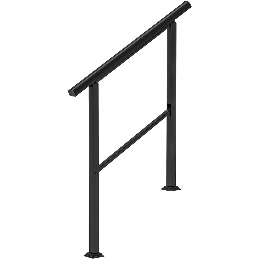 Outsunny Treppengeländer für 2-3 Stufen, 94cm, Winkelverstellbar Handlauf Außen und Innen Metall Eingangsgeländer für Treppen, Brüstung, Balkon Schwarz   Aosom von Outsunny