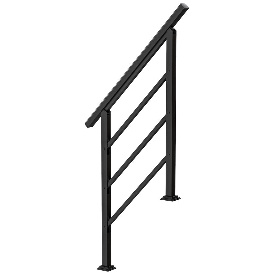 Outsunny Treppengeländer für 1-3 Stufen, 94cm Winkelverstellbar Handlauf Außen und Innen Metall Eingangsgeländer für Treppen, Brüstung, Balkon Schwarz   Aosom von Outsunny