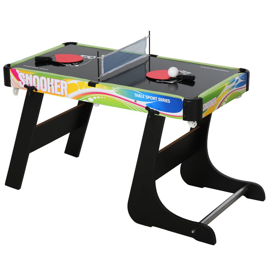 HOMCOM Tischspiel 4 in1 Tischbillard, Tischfußball, Tischtennis, Hockey, Kickertisch, Multigame, Zusammenklappbar, MDF   Aosom von HOMCOM