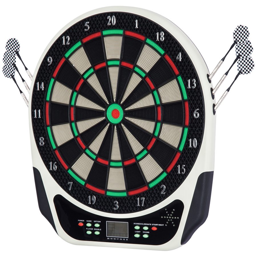 HOMCOM Elektronische Dartscheibe, Dartboard mit LCD-Display, 6 Darts, 24 Dartköpfe, 18 Spiele, 159 Trefferoptionen, für 8 Spieler   Aosom von HOMCOM