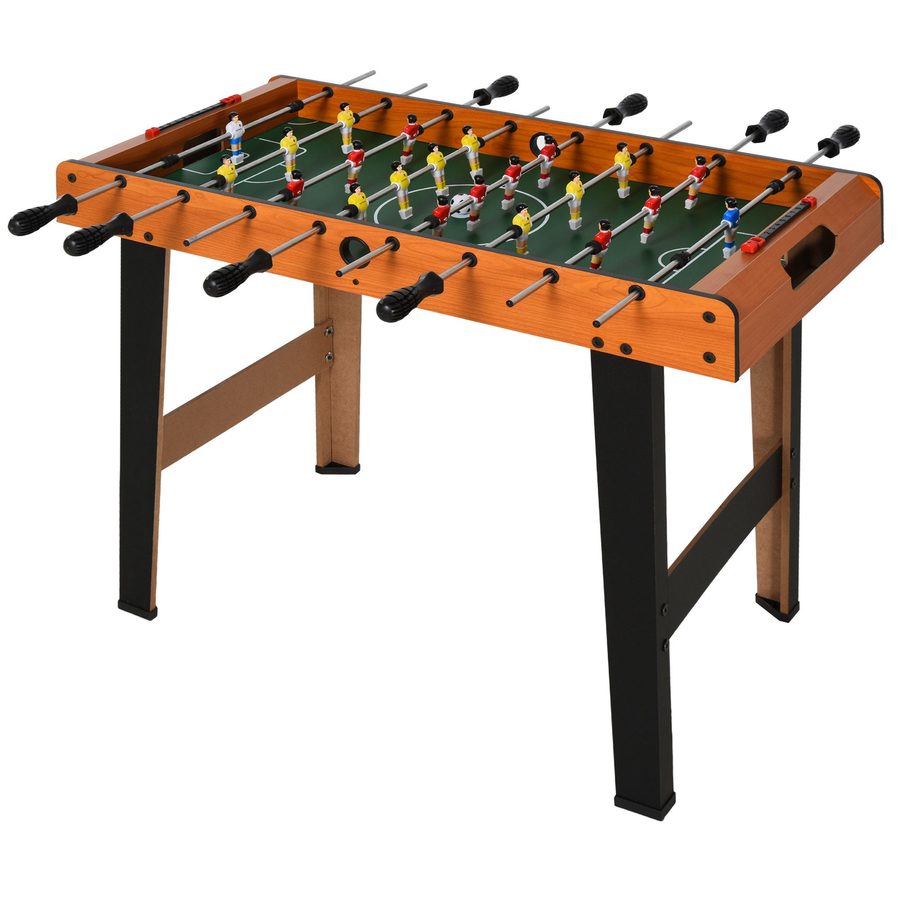HOMCOM Mini Tischkicker mit 2 Beinsätzen, tragbarer Kickertisch mit 22 Spielern 2 Kickerbälle Holz-Optik Tischfussball für Kinder Erwachsene, für Spielzimmer, 84,5 x 40 x 61,2 cm, Naturholz   Aosom von HOMCOM