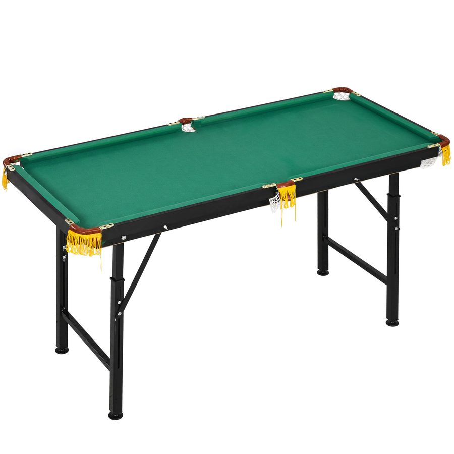 SPORTNOW Multigame Spieletisch 2in1 Multifunktionstisch Tischtennis Billard für Kinder & Erwachsene, Stahl 140x63x60-80cm, grün   Aosom.de von SPORTNOW