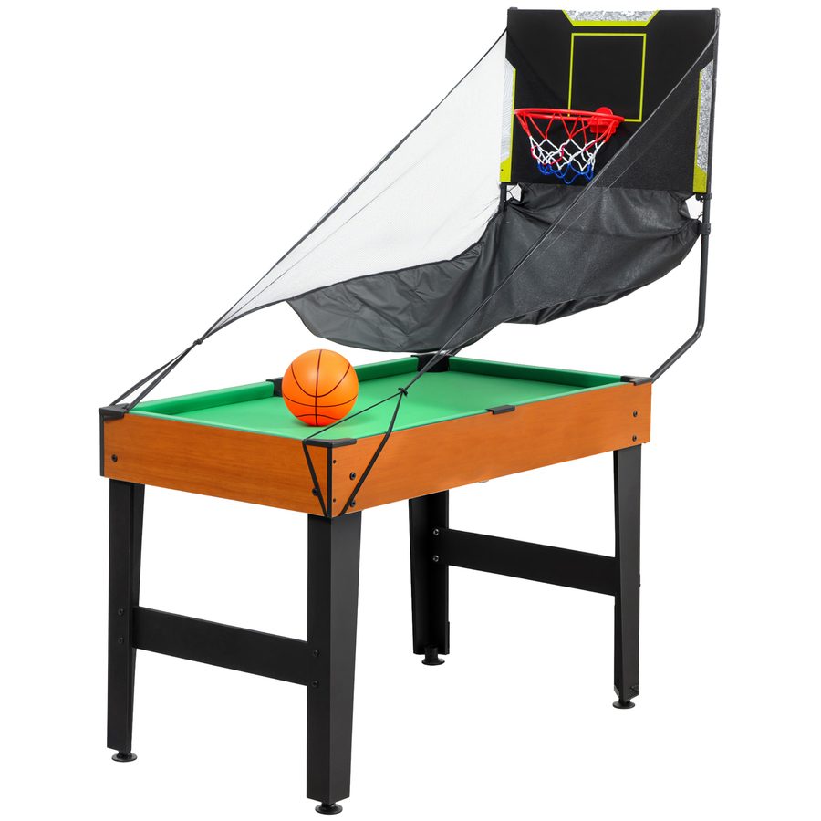 SPORTNOW 5-in-1 Multi Spieltisch Multifunktionstisch mit Tischtennis Billardtisch Tischfußball Hockey Basketball Kickertisch inkl Zubehör Spieletisch für Spielzimmer Bars Partys für Kinder Erwachsene   Aosom von SPORTNOW