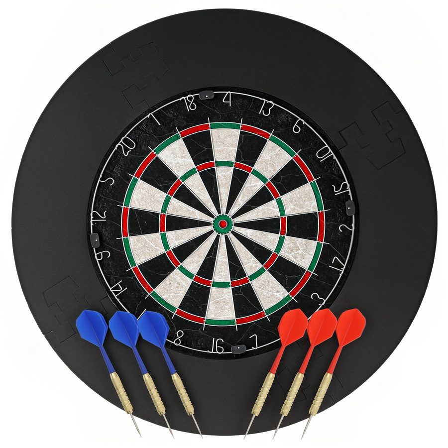 SPORTNOW Dartscheibe mit 6 Dartpfeile, Flights, Dart Surround, Stahlspitze, Ø45,5 cm Sisal Dartboard Steeldart Set Steeldartscheibe Dartboard Set für Erwachsene   Aosom von SPORTNOW