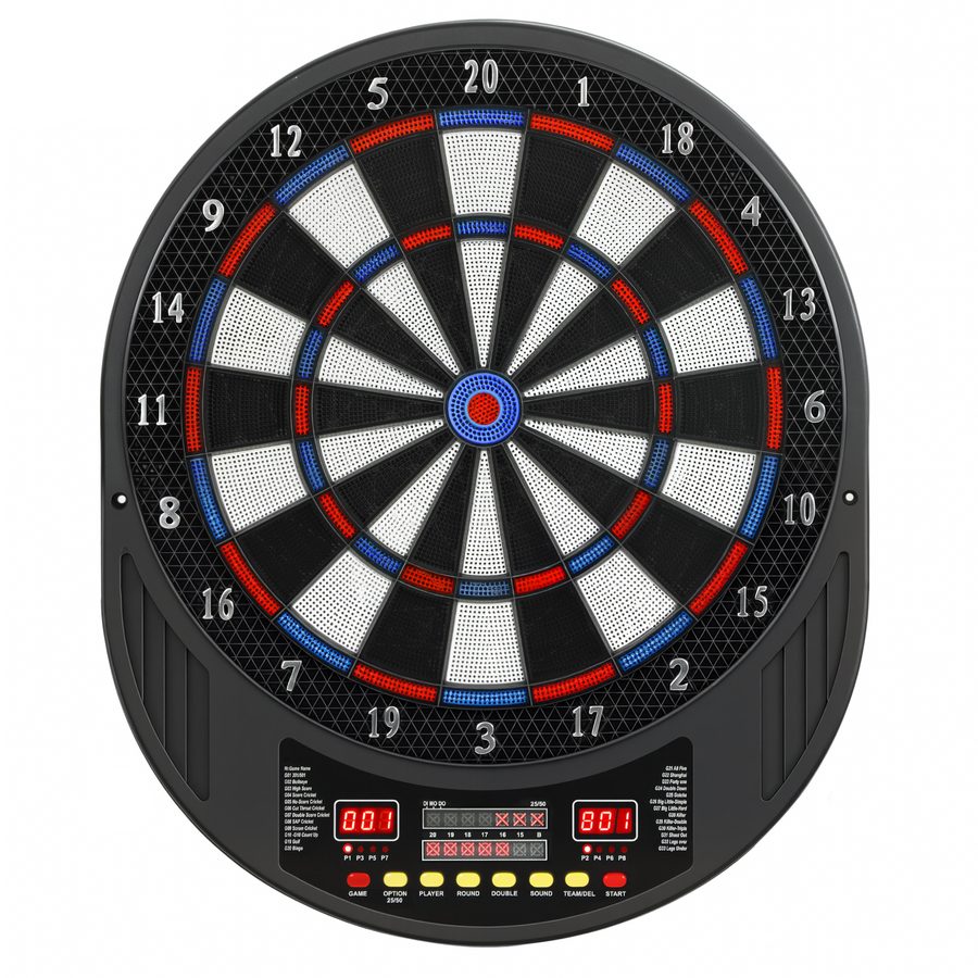 SPORTNOW Elektronische Dartscheibe mit Softspitzen, Doppel-LED-Display, 6 Darts, 24 Ersatzspitzen, 33 Spiele, 202 Varianten, für 8 Spieler   Aosom von SPORTNOW