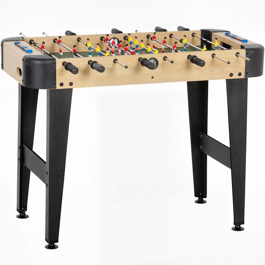 SPORTNOW Kickertisch aus Holz für Kinder, Kickertisch mit 2 Zählern, 8 Griffen, 22 Spielern, 8 Stangen und 2 Bällen, Geschenk für Erwachsene, Familien, Partys, 92x75x71 cm, Natur   Aosom von SPORTNOW