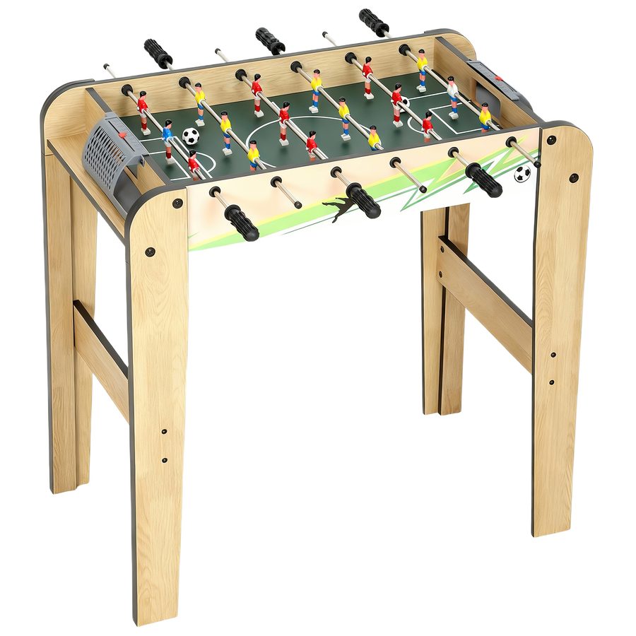 SPORTNOW Tischkicker für Kinder aus Holz, Kickertisch mit 2 Zählern, 6 Griffen, 18 Spielern, 6 Stangen und 2 Bällen, Geschenk für Erwachsene, Familien, Partys, 75x66x75 cm, Natur   Aosom von SPORTNOW