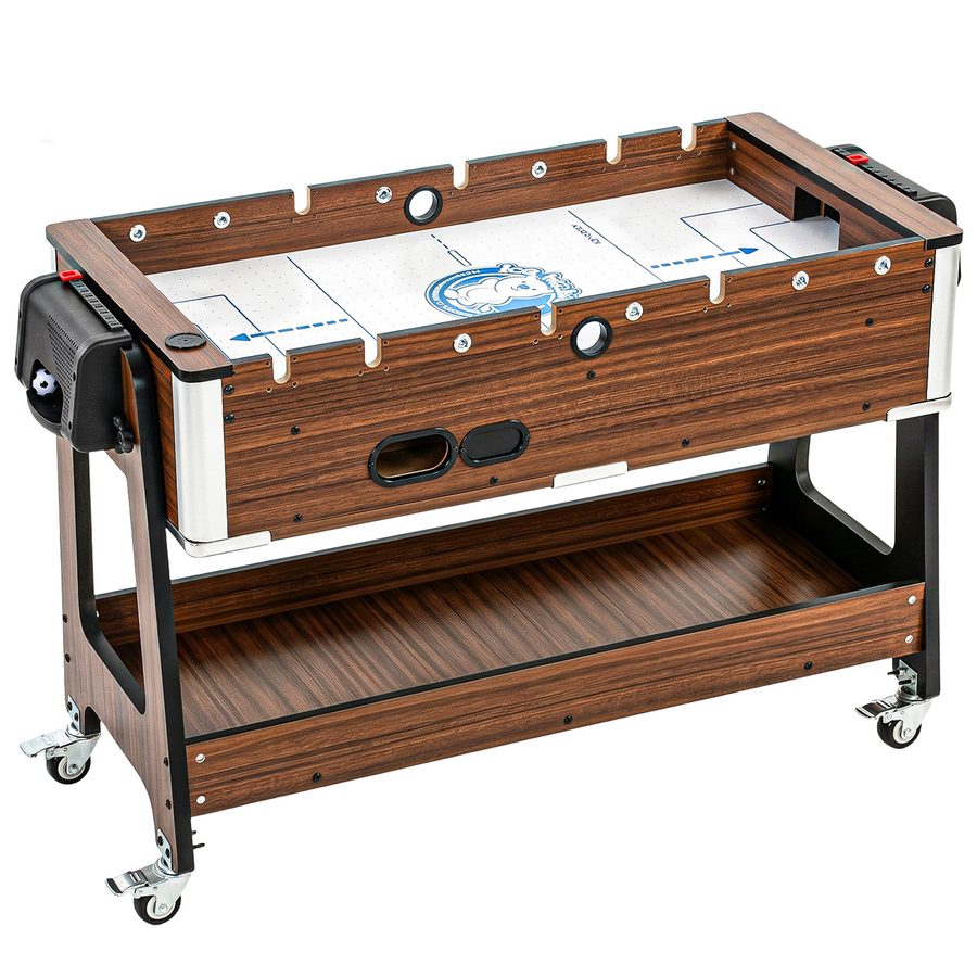 SPORTNOW 3-in-1 Multi Spieltisch drehbar Multifunktionstisch mit Billardtisch Tischfußball Airhockey Ablagefach Rolle Kickertisch Komplett Set mit Zubehör Spieletisch für Kinder Erwachsene   Aosom von SPORTNOW