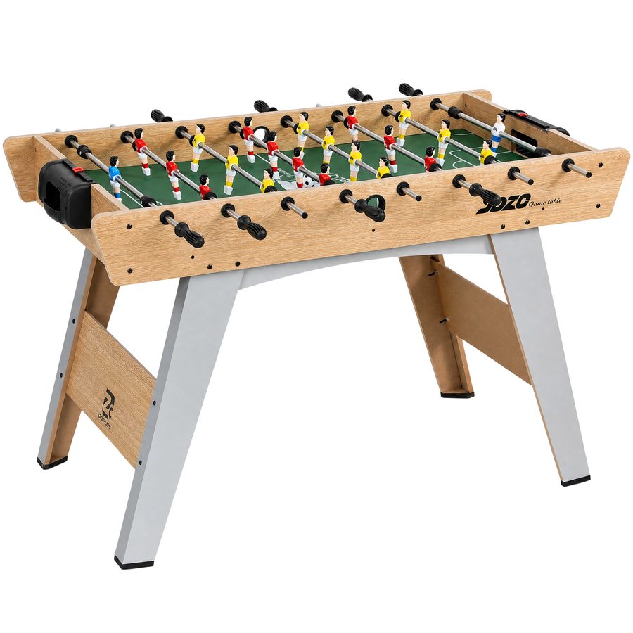 SPORTNOW Tischkicker Kickertisch inkl 22 Kicker 2 Bälle Rutschfest Griffe Punktezähler Schräge Beine, Spieltisch für Kinder & Erwachsene Tischfußball 121x87x77cm Naturholz   Aosom von SPORTNOW