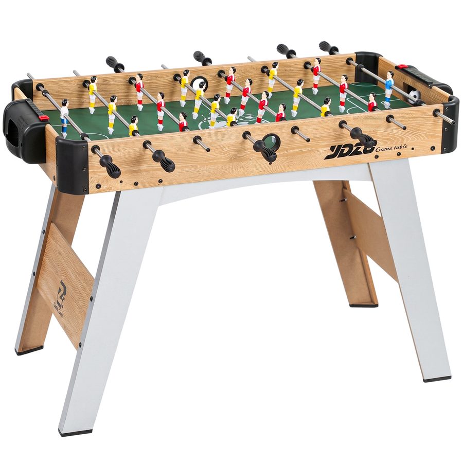 SPORTNOW Tischkicker für Zuhause, 22 Spieler, 8 Stangen, 2 Bälle, Punktezähler, rutschfeste Griffe, Familientischkicker für Erwachsene, Schule & Party, 109x77x72 cm, Eiche   Aosom von SPORTNOW